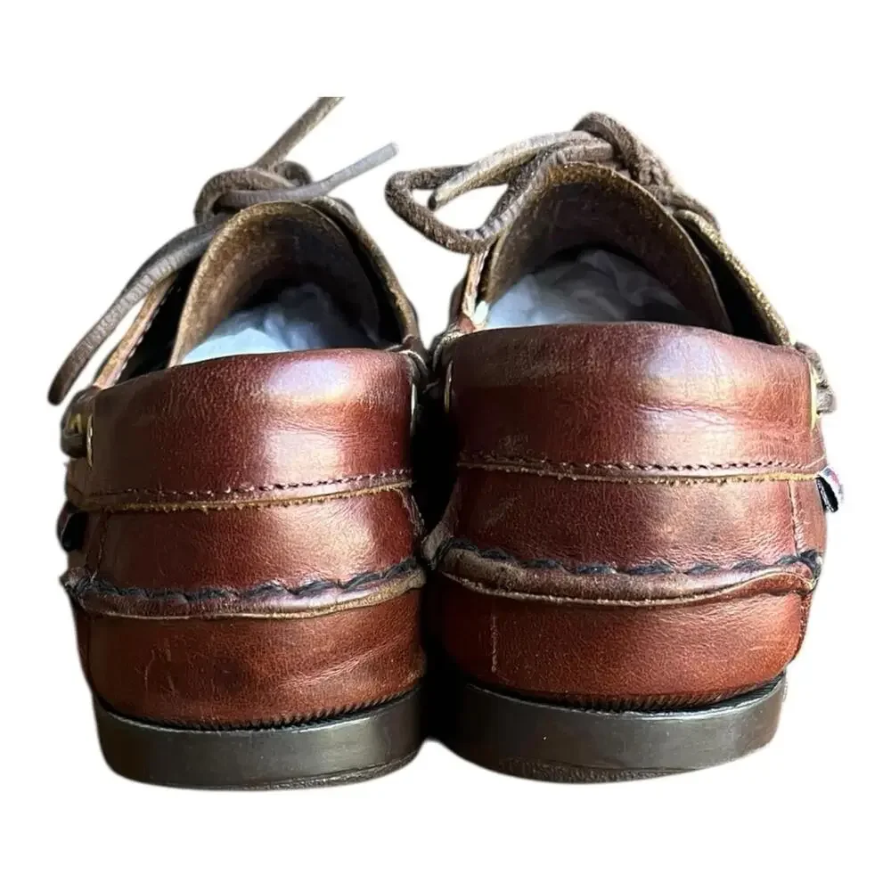 Sebago Schooner Brown Oiled Waxy Deck Shoes Women’s Size 7 Preppy Outdoor